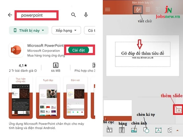 Cách làm powerpoint trên điện thoại