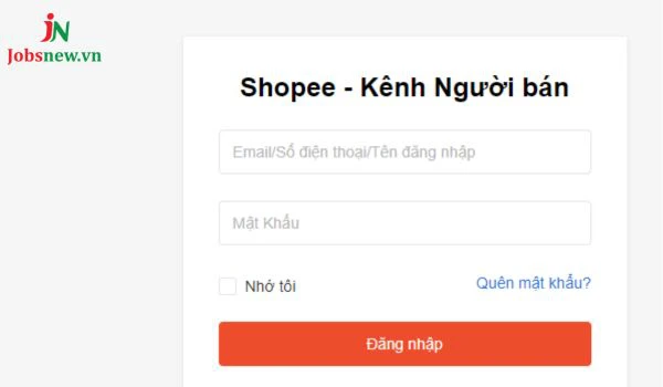 Shopee kênh người bán đăng nhập