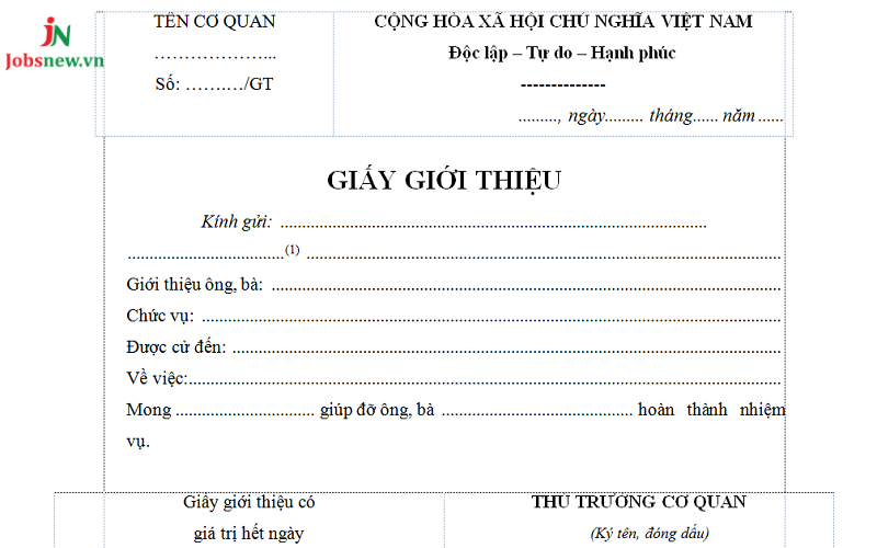 Giấy giới thiệu của công ty và doanh nghiệp