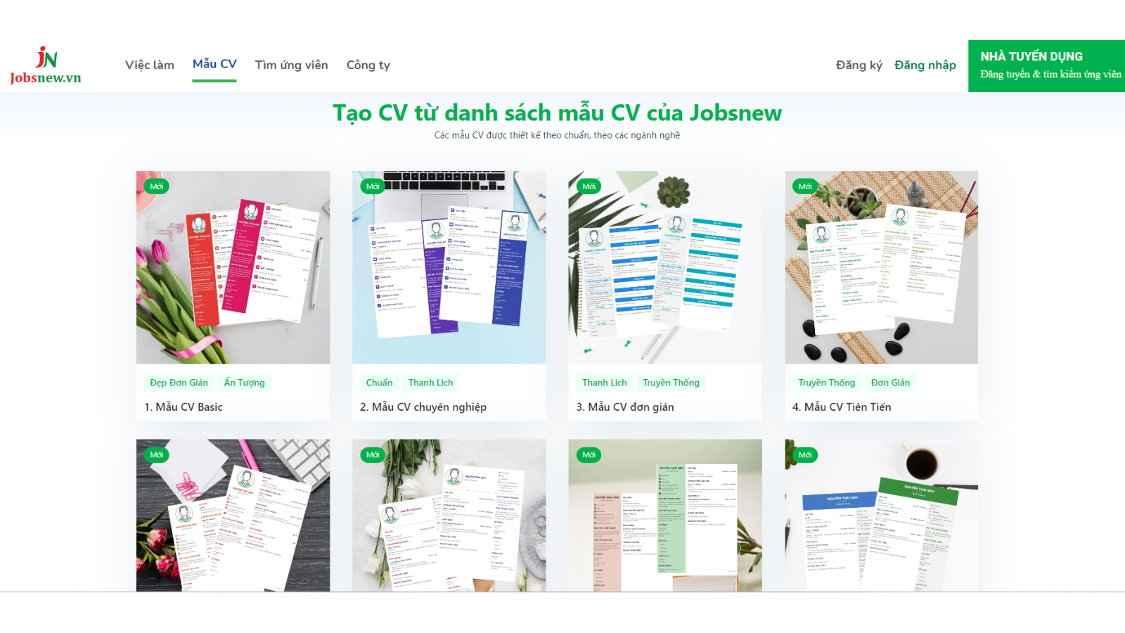 Tạo CV miễn phí và tìm công việc ước mơ với Jobsnew.vn