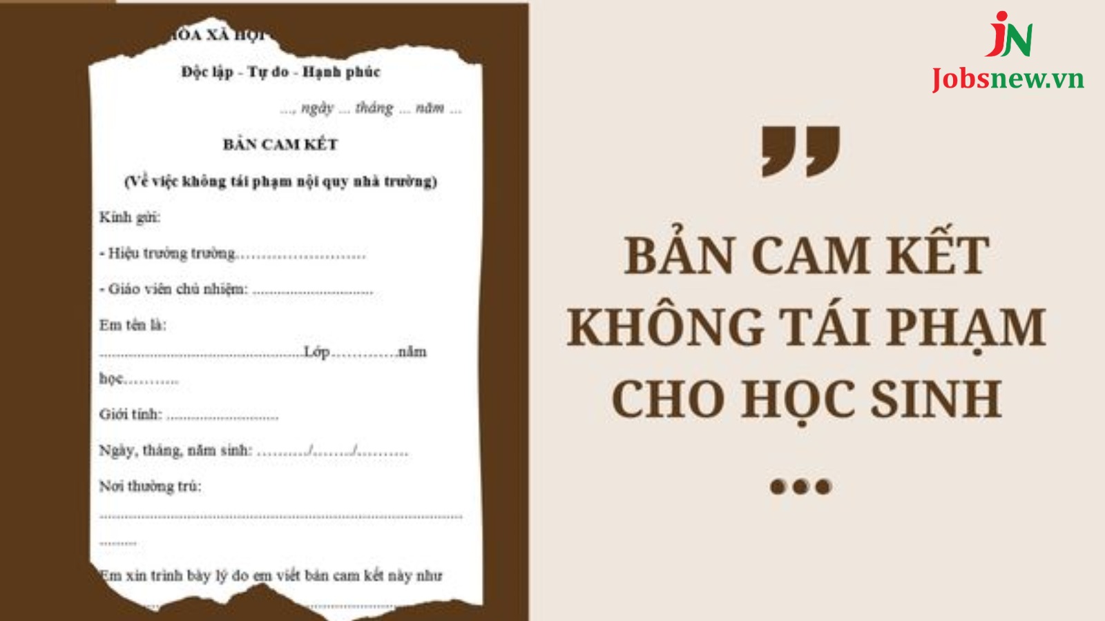 Hướng dẫn cách viết bản cam kết học sinh cấp 2