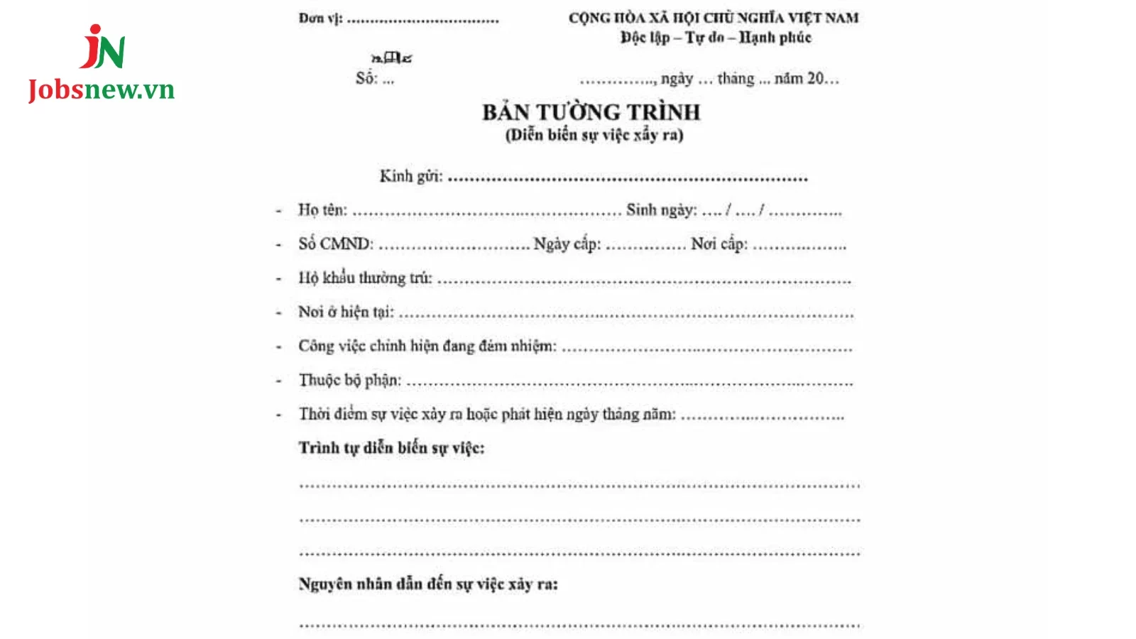 bản tường trình